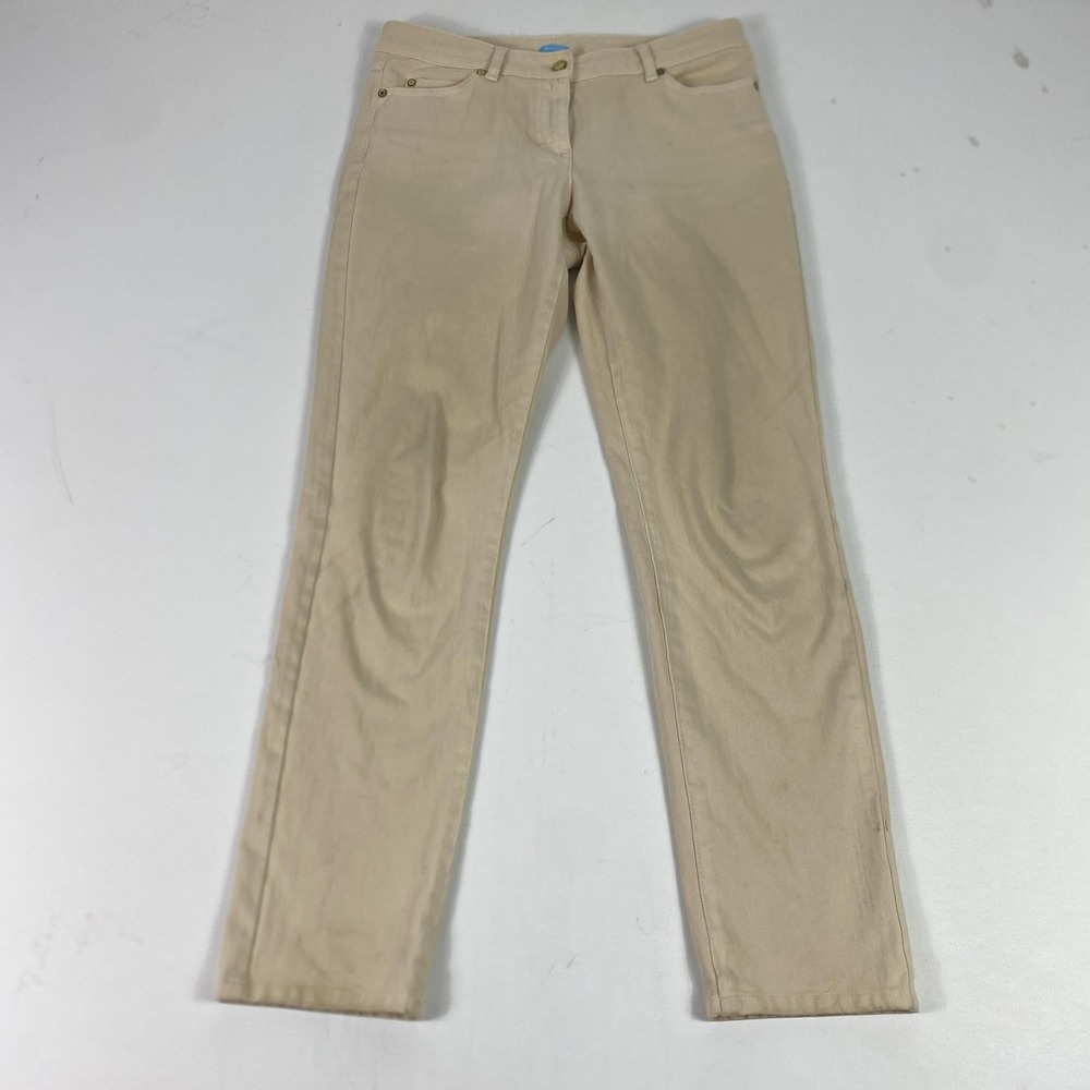 J McLaughlin Jeans Womens 32 Beige Light Wash Straight Leg Stretch Denim Casual